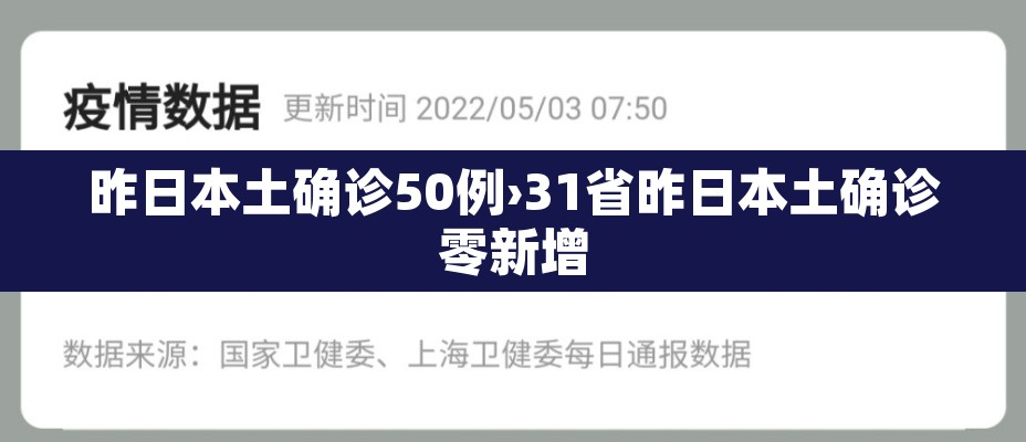 昨日本土确诊50例›31省昨日本土确诊零新增