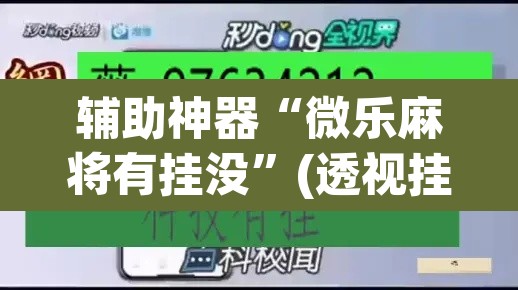 辅助神器“微乐麻将有挂没”(透视挂)辅助透视教程