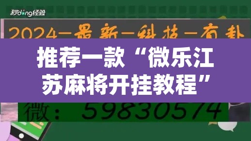 推荐一款“微乐江苏麻将开挂教程”(透视挂)辅助透视教程