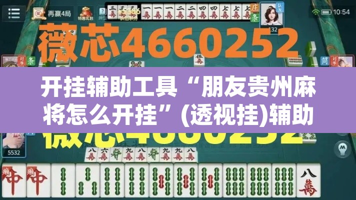 开挂辅助工具“朋友贵州麻将怎么开挂”(透视挂)辅助透视教程