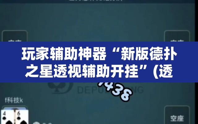玩家辅助神器“新版德扑之星透视辅助开挂”(透视)其实确实有挂