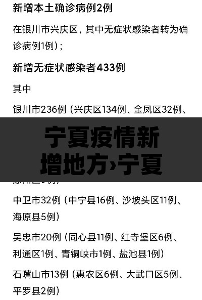 宁夏疫情新增地方›宁夏疫情区