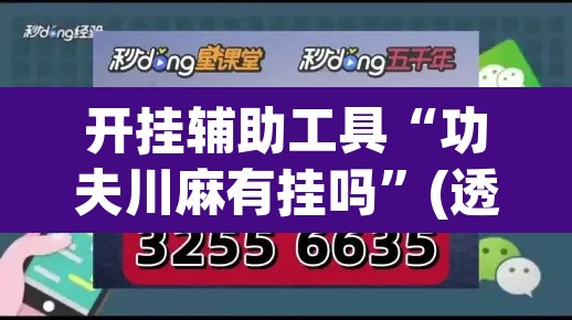 开挂辅助工具“功夫川麻有挂吗”(透视)其实确实有挂