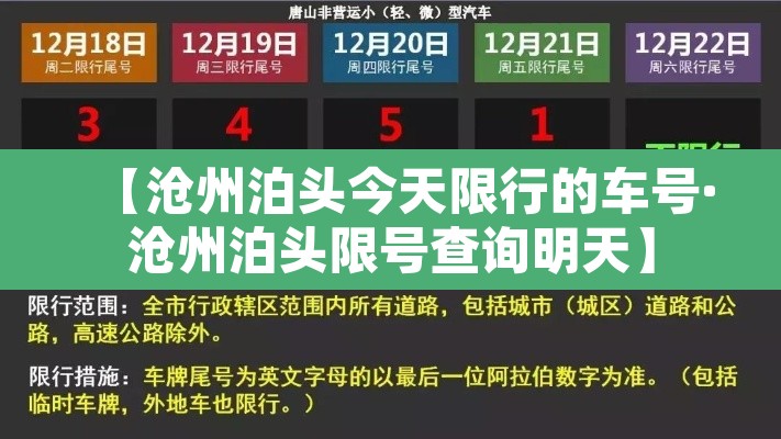 【沧州泊头今天限行的车号·沧州泊头限号查询明天】