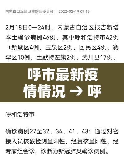 呼市最新疫情情况 → 呼市最新疫情情况最新消息