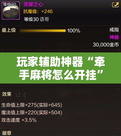 玩家辅助神器“牵手麻将怎么开挂”附辅助神器开挂脚本详细步骤
