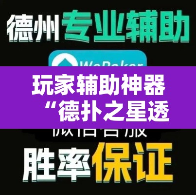 玩家辅助神器“德扑之星透视挂辅助软件”附辅助神器开挂脚本详细步骤