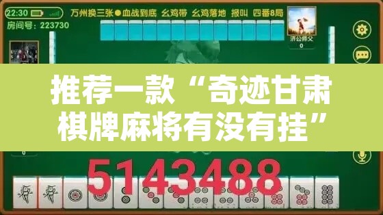 推荐一款“奇迹甘肃棋牌麻将有没有挂”附辅助神器开挂脚本详细步骤
