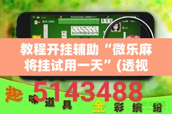 教程开挂辅助“微乐麻将挂试用一天”(透视挂)辅助透视教程