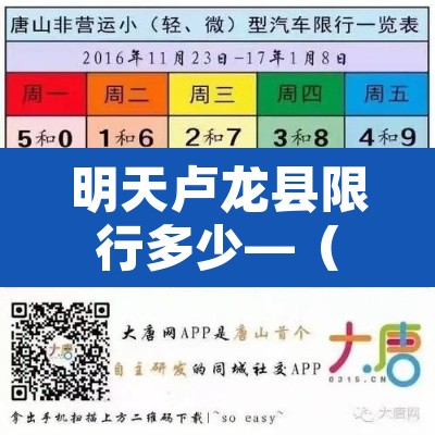 明天卢龙县限行多少—（卢龙县城今日限行尾号是几）