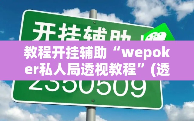 教程开挂辅助“wepoker私人局透视教程”(透视)其实确实有挂