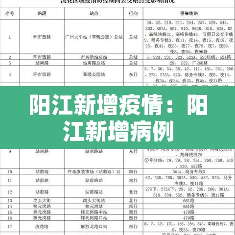 阳江新增疫情：阳江新增病例