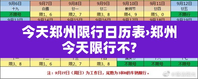 今天郑州限行日历表›郑州今天限行不?