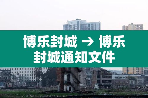 博乐封城 → 博乐封城通知文件