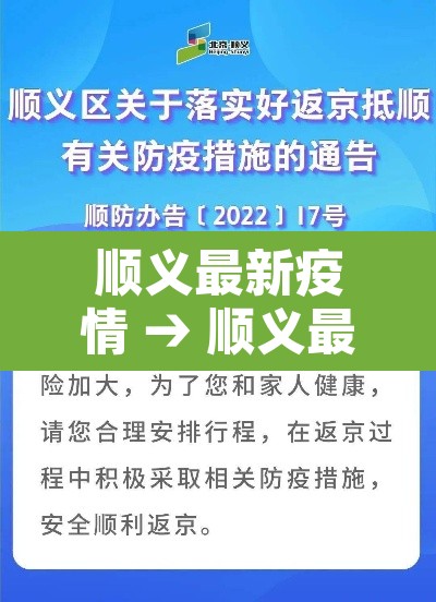 顺义最新疫情 → 顺义最新疫情轨迹