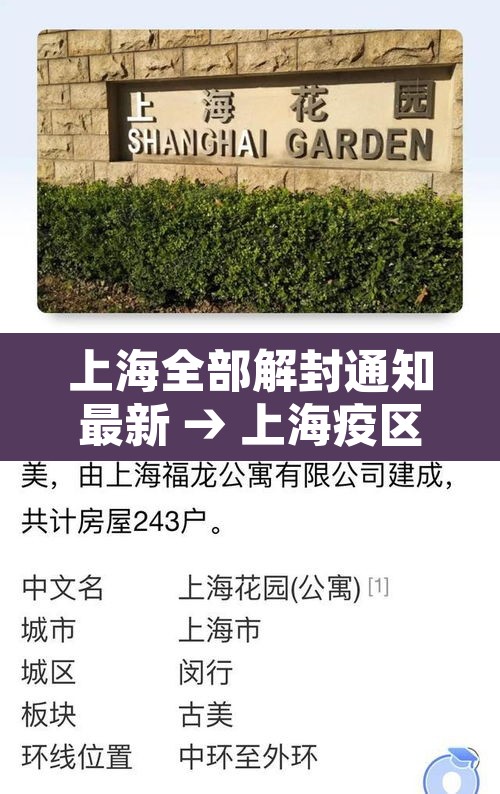 上海全部解封通知最新 → 上海疫区解封