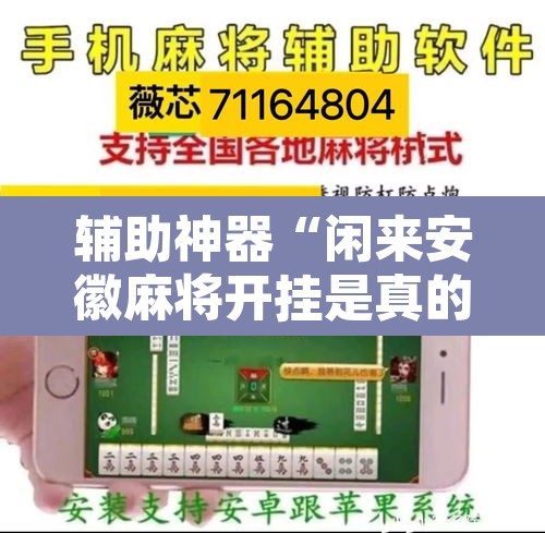 辅助神器“闲来安徽麻将开挂是真的假的”其实确实有挂