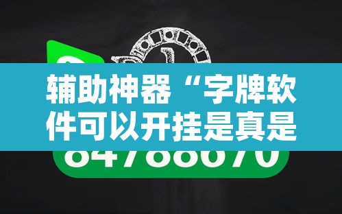辅助神器“字牌软件可以开挂是真是假？”其实确实有挂