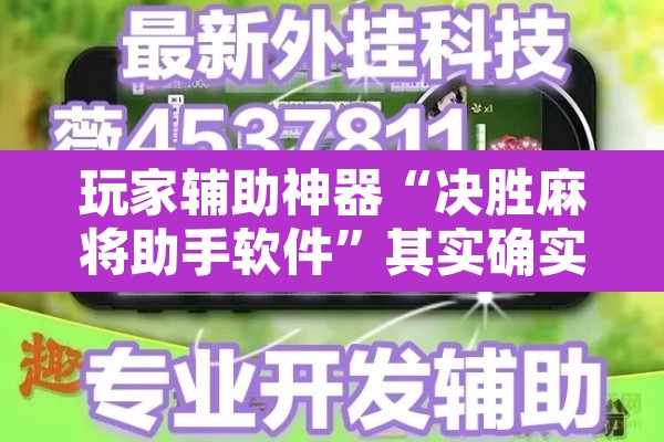 玩家辅助神器“决胜麻将助手软件”其实确实有挂