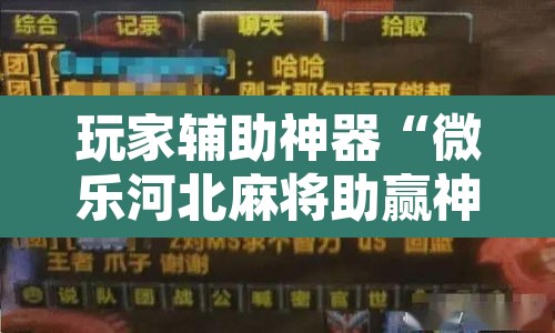 玩家辅助神器“微乐河北麻将助赢神器购买	”附辅助神器开挂脚本详细步骤