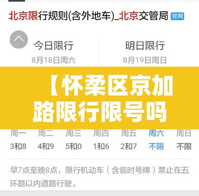 【怀柔区京加路限行限号吗·怀柔哪些路口拍进京证】
