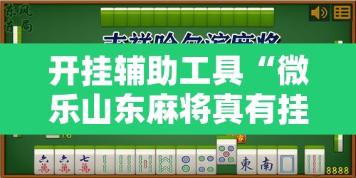 开挂辅助工具“微乐山东麻将真有挂么”附辅助神器开挂脚本详细步骤