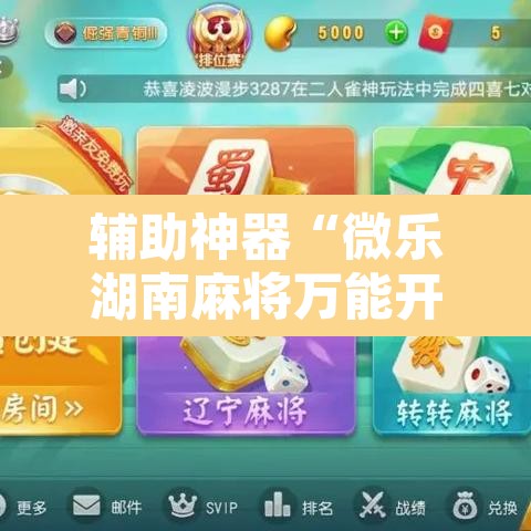 辅助神器“微乐湖南麻将万能开挂器通用版”附辅助神器开挂脚本详细步骤