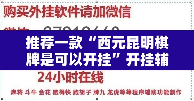 推荐一款“西元昆明棋牌是可以开挂”开挂辅助脚本+详细开挂安装教程