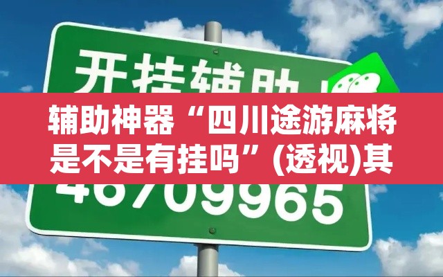 辅助神器“四川途游麻将是不是有挂吗	”(透视)其实确实有挂