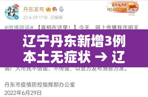 辽宁丹东新增3例本土无症状 → 辽宁丹东最新确诊病例轨迹
