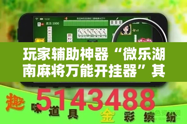 玩家辅助神器“微乐湖南麻将万能开挂器”其实确实有挂