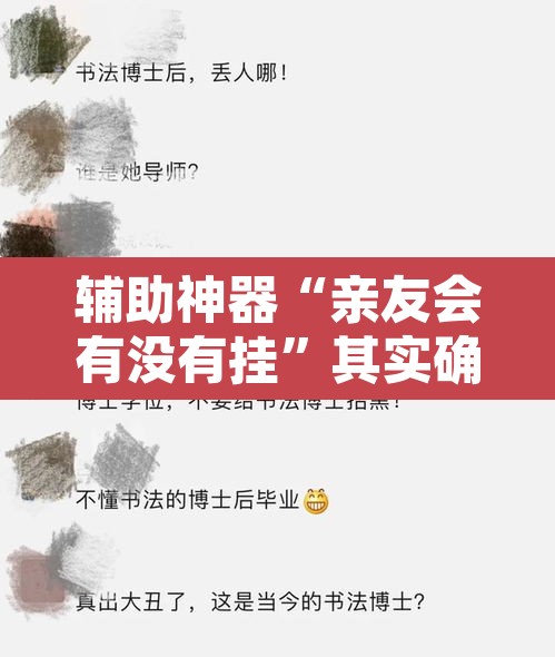 辅助神器“亲友会有没有挂”其实确实有挂