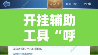 开挂辅助工具“呼伦贝尔麻将确实真的有挂	”开挂辅助脚本+详细开挂安装教程