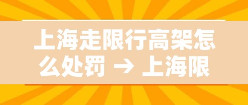 上海走限行高架怎么处罚 → 上海限行时间上高架一定会被拍吗