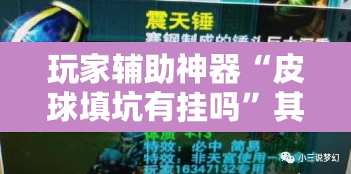 玩家辅助神器“皮球填坑有挂吗”其实确实有挂