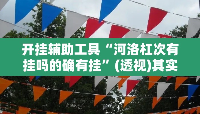开挂辅助工具“河洛杠次有挂吗的确有挂”(透视)其实确实有挂