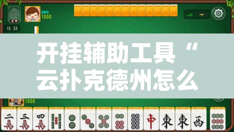 开挂辅助工具“云扑克德州怎么开挂”其实确实有挂
