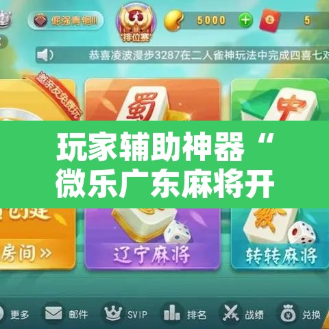 玩家辅助神器“微乐广东麻将开挂神器”开挂辅助脚本+详细开挂安装教程