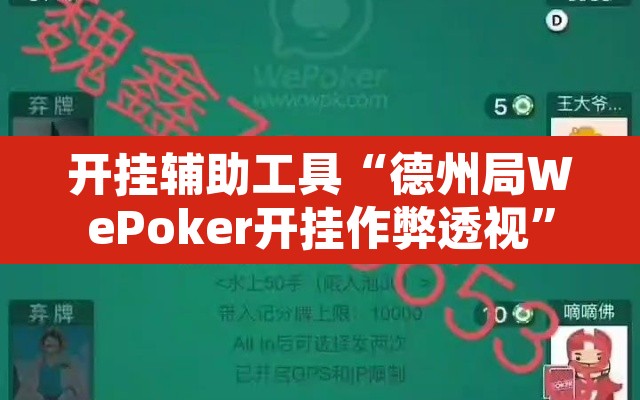 开挂辅助工具“德州局WePoker开挂作弊透视	”其实确实有挂