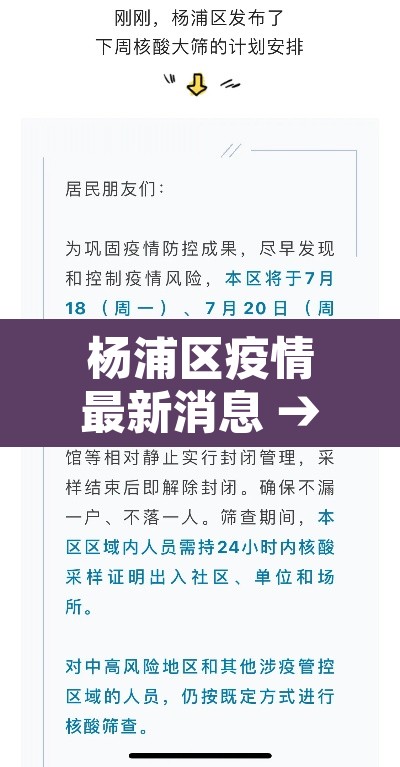 杨浦区疫情最新消息 → 杨浦区疫情风险等级