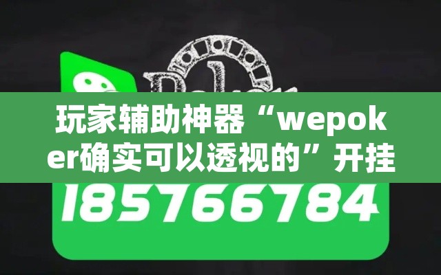 玩家辅助神器“wepoker确实可以透视的”开挂辅助脚本+详细开挂安装教程