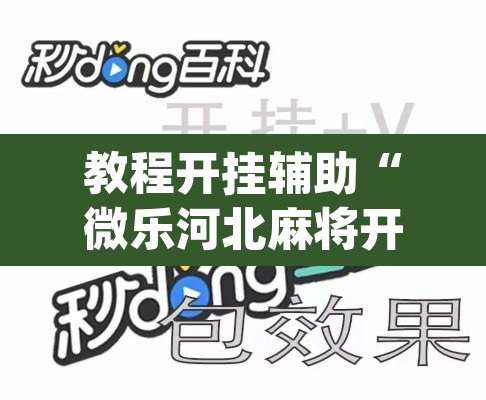 教程开挂辅助“微乐河北麻将开挂免费下载”(透视挂)辅助透视教程