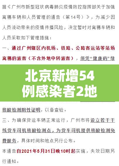 北京新增54例感染者2地升高风险：北京最新感染地区