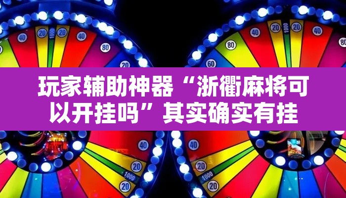 玩家辅助神器“浙衢麻将可以开挂吗”其实确实有挂
