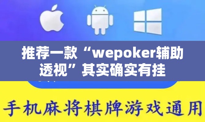 推荐一款“wepoker辅助透视”其实确实有挂