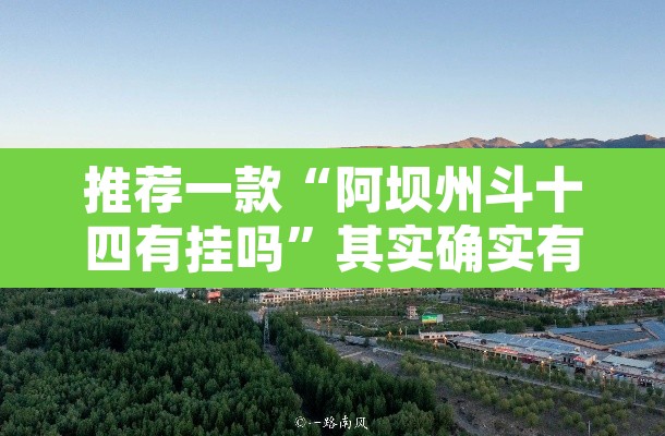 推荐一款“阿坝州斗十四有挂吗”其实确实有挂