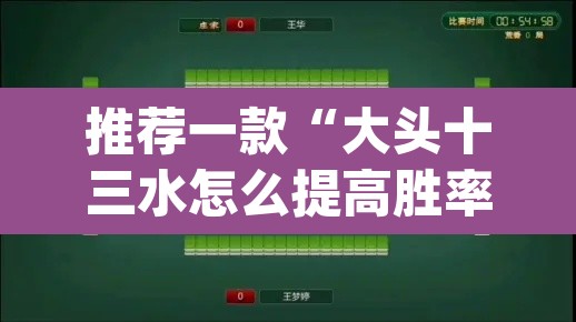 推荐一款“大头十三水怎么提高胜率”(透视挂)辅助透视教程