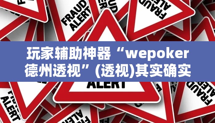 玩家辅助神器“wepoker德州透视”(透视)其实确实有挂