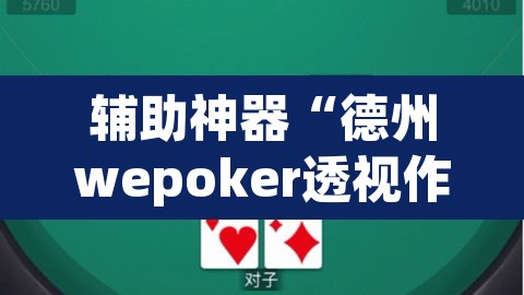 辅助神器“德州wepoker透视作弊方法”其实确实有挂