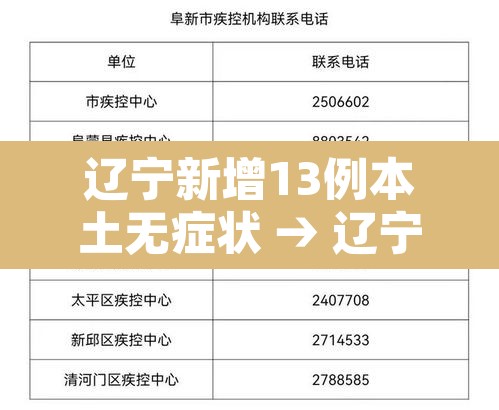 辽宁新增13例本土无症状 → 辽宁新增本土2例无症状感染6例 辽宁新增13例本土无症状 → 辽宁新增本土2例无症状感染6例